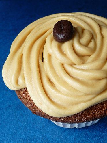Coffee Cream and Walnut Cupcakes with Peanut Butter Frosting